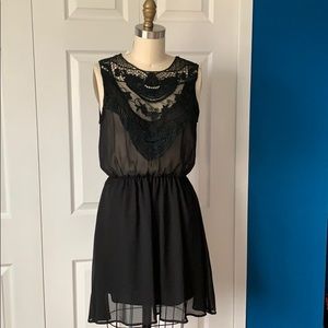 Summer Black Dress with Embroidery Detail